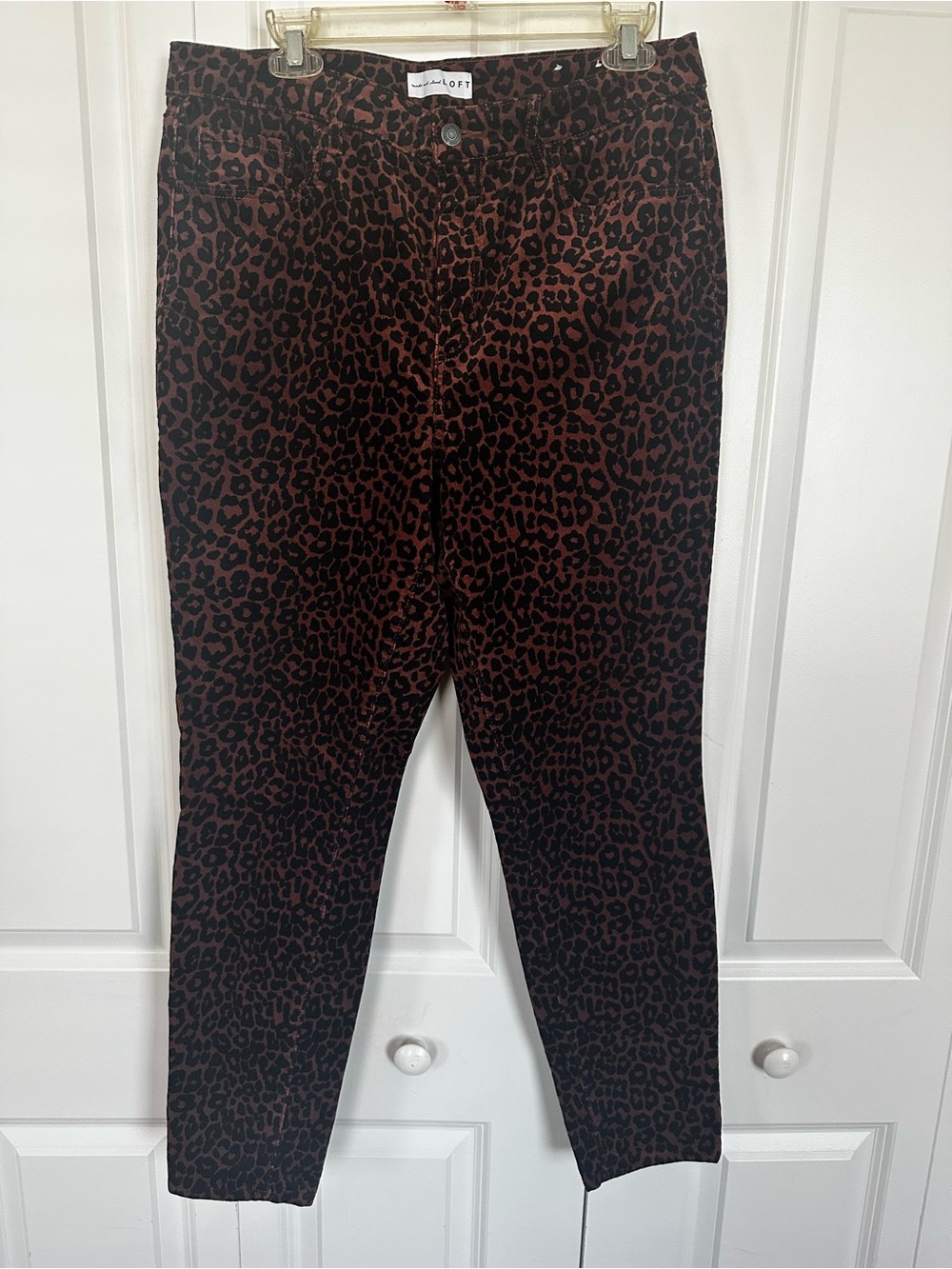 LOFT Brown and Black Leopard Print Pants